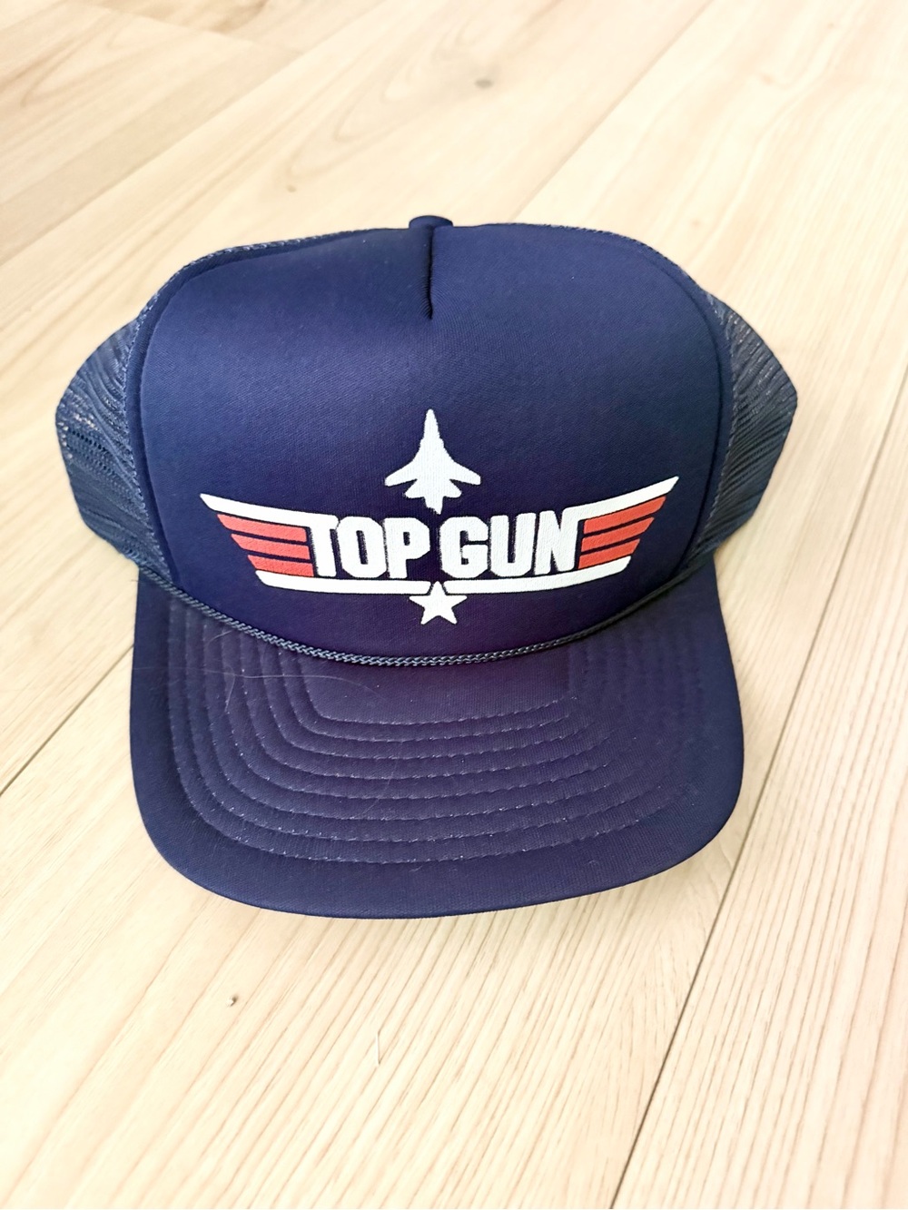 Blue vintage top gun trucker hat